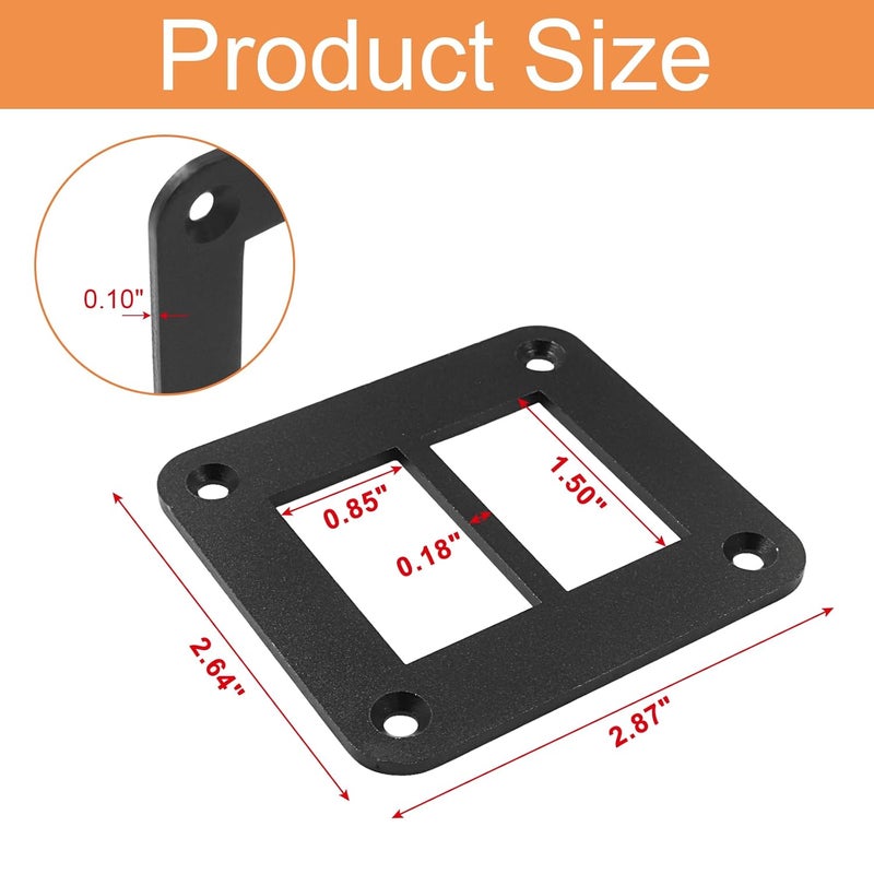 Coufce 2 Gang Black Switch Shell Bracket， Anodized Aluminium Rocker Switch Panel Housing Holder for Car Boat Marine Trailer Truck RV SUV ATV UTV（with Screws） - Image 2